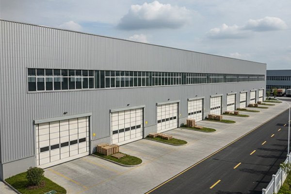 Wind resistant industrial door