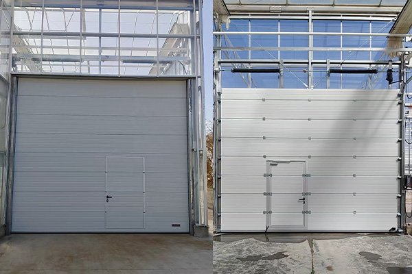 Front and Back of the Sectional Door
