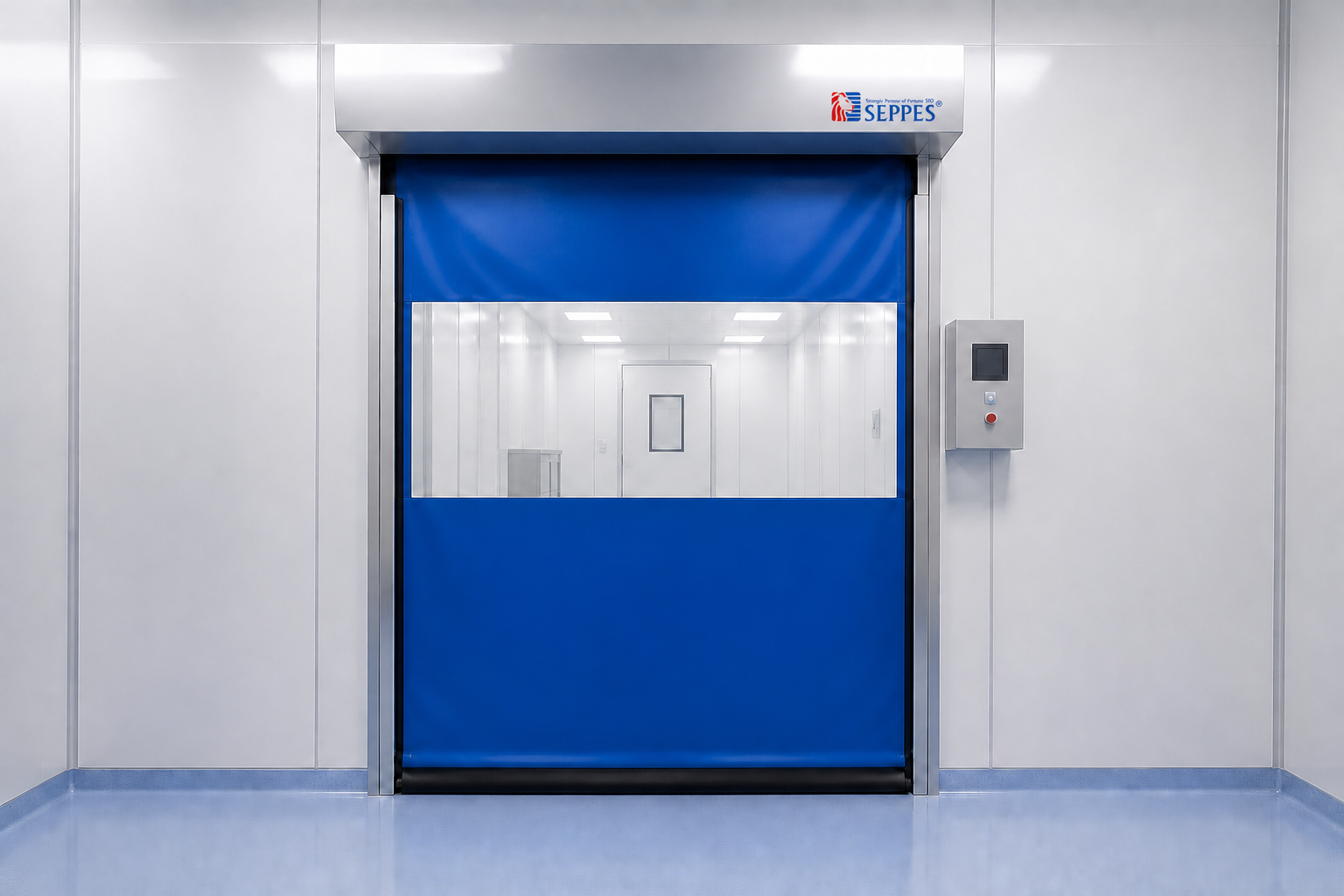 SEPPES airtight cleanroom high speed door for pressure controlled rooms