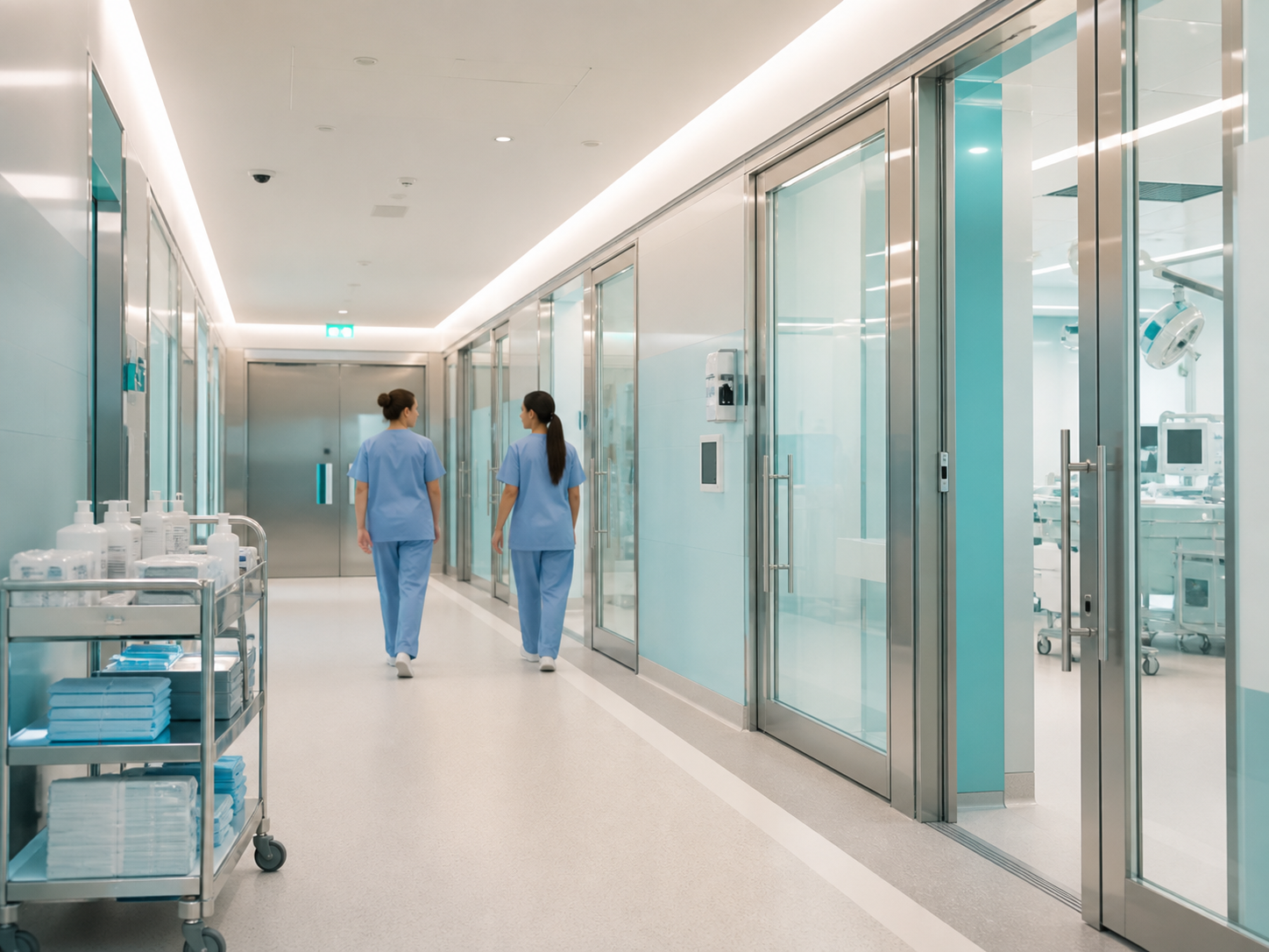 Medical facility cleanroom high speed door application